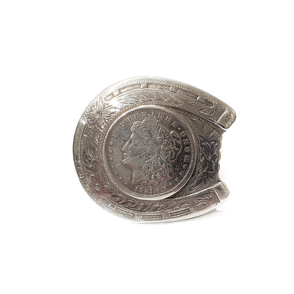 Silver dollar buckle hot sale